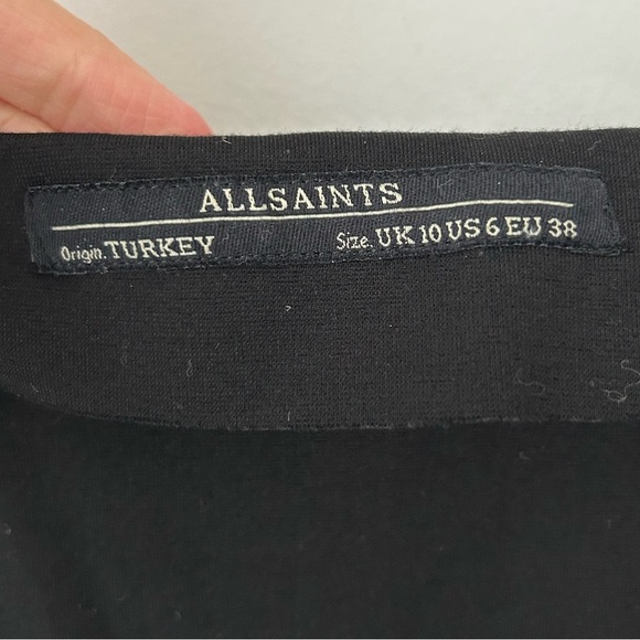 All Saints Turi lamb Leather Dress Black Size - Picture 4 of 15